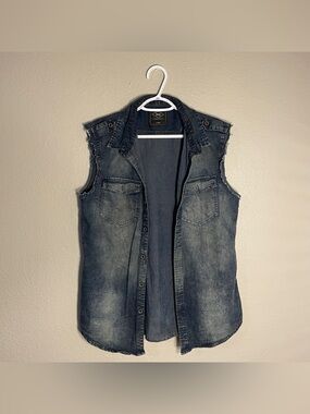 Men’s Large Blue Denim ROK Brand Rocker Vest